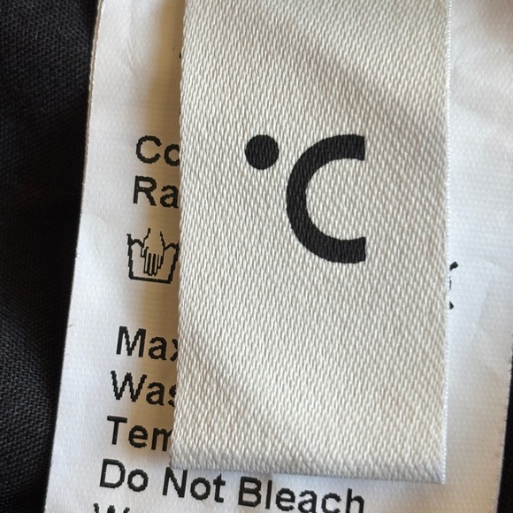 Commense Black Cotton Blend Tie-Front Crop Top Small - Picture 6 of 7